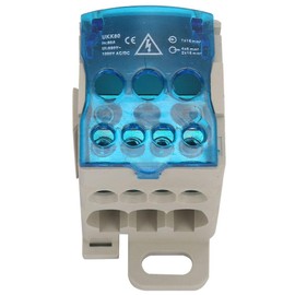 UKK-80A Block Rail Type Distribution Box Din Rail Terminal Block Electric Wire Connector Universal Power Junction Box