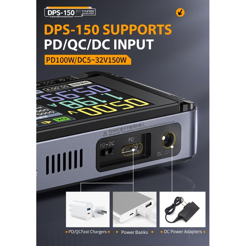 FNRSI【Upgraded DPS-150】DC Power Supply Variable with 100W Fast Charger, 0-30V