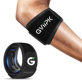 Gviipk Tennis Elbow Brace Strap for Tendonitis Elbow Relief for Men & Women, Golfers Elbow Brace, Arm Forearm Braces Bands, Golf Elbow Pads Support - Black 1 Pack