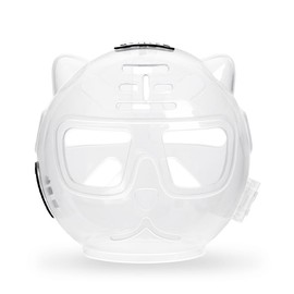 Cat Muzzle Breathable Cat Hood Kitten Helmet Prevent from Cats Biting Chewing Grooming Cat Mask for Aggressive Cat (Transparent, One Size)