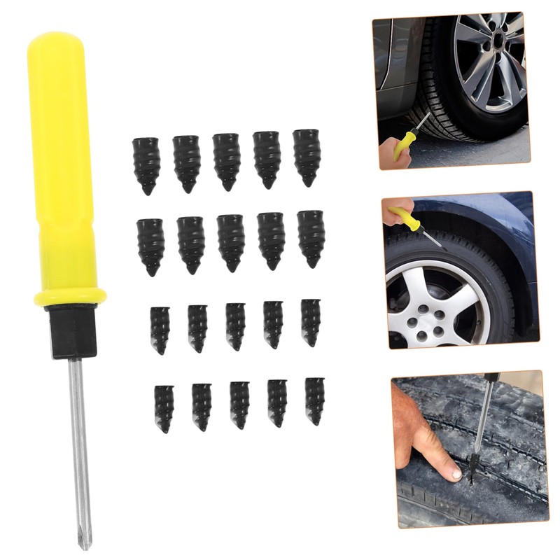Alipis 1 Set Tire Repairing Nail Kit with Screws Screwdriver