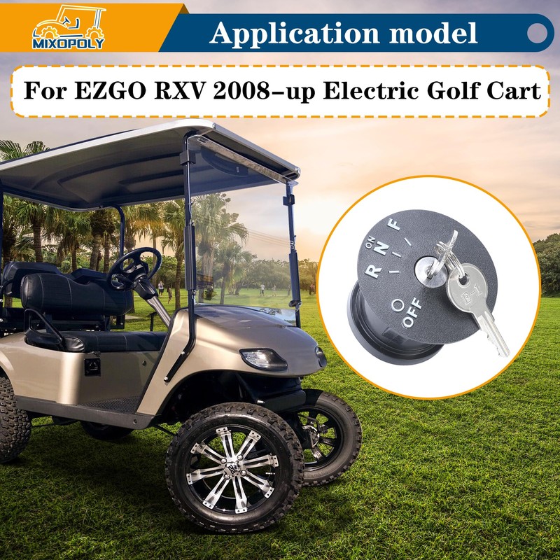 MIXOPOLY Golf Cart Ignition Key Switch Kit for EZGO RXV