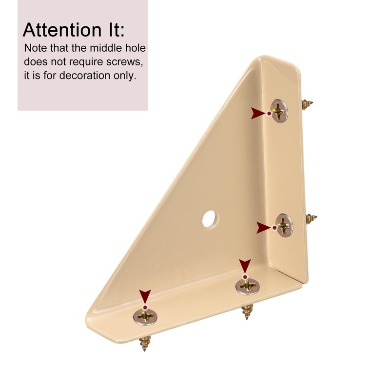 uxcell 4Pcs Angle Corner Brackets 66mm x 66mm, Cold Rolled