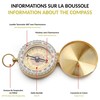FISHTEC Magnetic Navigation Compass Gold - Gift Box, Phosphorescent, Pocket