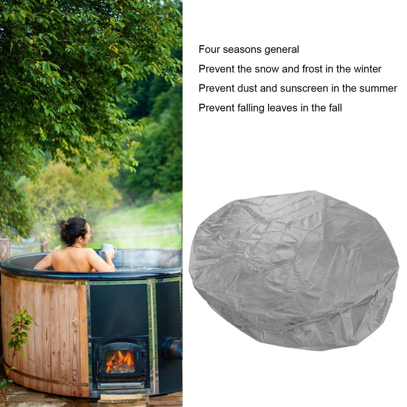Outdoor Furniture Dust Covers Round Bathtub Cover 190 Silver Polyester