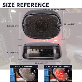 KEEPDSGN Motorcycle Tail Light LED Smoke Lens Rear Light with Brake Indicator and Number Plate Light for Sportster 883 1200 Dyna FXDL Electra Glides Road King