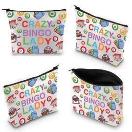Bingo-Make-up-Tasche, Bingo-Liebhaber, Geschenk, Bingo-Geschenke für Bingo-Spieler, verrücktes Bingo-Damengeschenk, Glücks-Bingo-Kosmetiktasche, Crazy Bingo Lady 3UK, modisch
