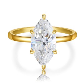 LOIPURI 4CT Marquise Moissanite Engagement Ring for Women