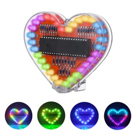 PEMENOL Heart-shaped RGB LED Soldering Project, SMT/SMD DIY Soldering Exercise Set, Electronic Set, Soldering Learning Set for School Education and Romantic Decoration, Anniversary