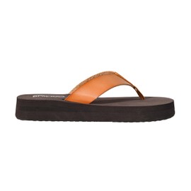 Corkys Footwear Womens Just Add Water Flip Flops - Featuring A Comfortable and Cushioned EVA Insole, A Vegan Leather Thong Strap - Casual And Comfortable - Cognac, Size 9