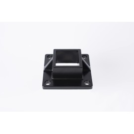 Floor Mount Post Plange for 2" Square Fence Post and Deck Railing, Heavy Duty, Aluminum,Black