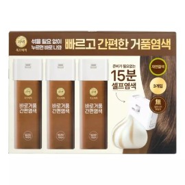 Lien 리엔 흑모비책 바로거품 염모제 자연갈색 80gX3개 Rien Black Mobi Book Quick Foam Perm Natural Brown 80g x 3