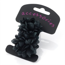 Bling Online Small Flower Ponio Hair Elastic. 4cm Green