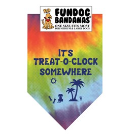 It's Treat-o-Clock Somewhere Dog Bandana (One Size Fits Most for Medium to Large Dogs)