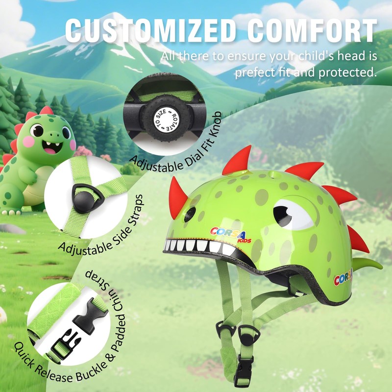 Kids Toddler Bike Helmet, Adjustable and Multi-Sport for Child Infant