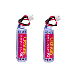 zoyfayl 2 Pack ER6C 3.6V 1800mAh PLC Battery for FX F2-40BL FX1N PLC, ER6C AA Battery with White Plug (2 Pack)