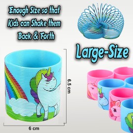 2 x Random Unicorn Bouncy Magic Spools 6.5cm | Spiral Kids Birthday Gifts | Sensory Fidget Toy for Kids and Adults, Halloween Party, Unisex, Kids Gift Ages 3+