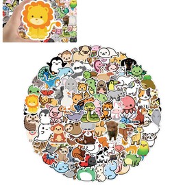 Adorable Animal Sticker Pack for Kids, Waterproof Vinyl Decals for Water Bottles, Laptops, and More - Classroom Prizes for Girls, Teens - 100 Cute Designs Included