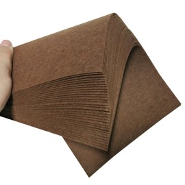 Jtnohx Stiff Felt Sheets, 32 Pcs Felt Fabric for Crafts, 17.78×28.7cm Colour Fabric Square for Art and Craft DIY Supplies (Dark Brown)
