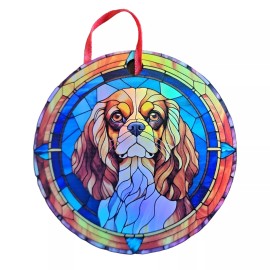 Gulf Coast Laser Graphics Cavalier King Charles 3 Holographic Stained Glass Design Dog Ornament