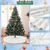Dremisland Faux Fur Christmas Tree Skirt 90cm Large White&Silver Plush