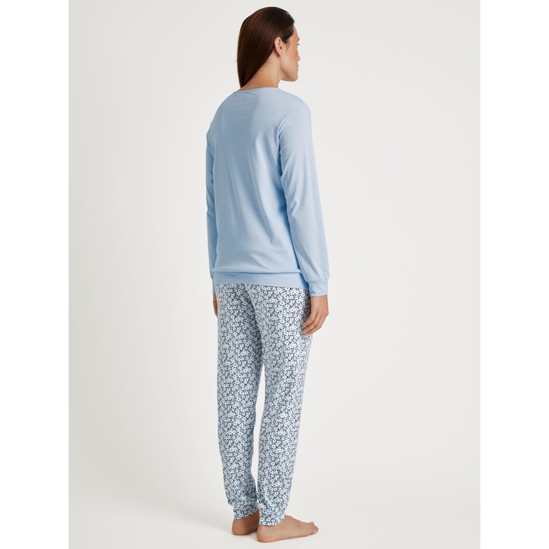 CALIDA Sweet Dreams Women's 100% Cotton Cuffed Pyjamas with Fabric