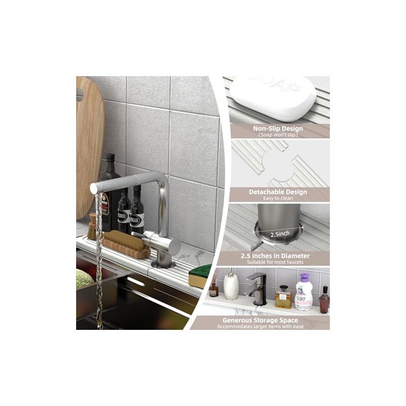 Faucet Mat for Kitchen Sink - Super Absorbent Diatomite Fast