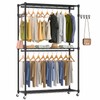 Exglobol Heavy Duty Rolling Wheels Portable Metal Garment Rack,