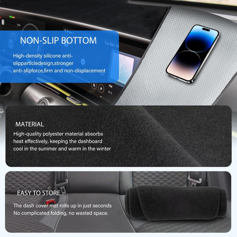 TUYICN Dash Cover Compatible with 2008-2012 2013 2014 Hyundai Genesis