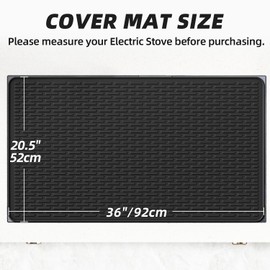 LOPNUR Electric Stove Cover for Stove Top, 36"x20.5" Silicone Stove Mat for Glass Top Stove Cover Protector, Heat Resistant Induction Cooktop Protector, Non-Slip Kitchen Glass Cooktop Protector, Black