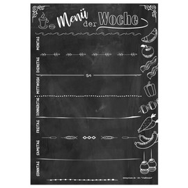 PRICARO Chalkboard Magnetic Meal Planner A5 25 Sheets (Pack of 3)