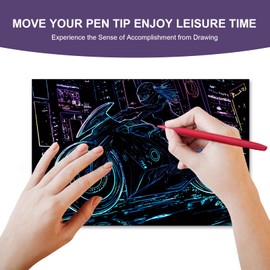 QINXUANGE 4PCS Scratch Art Set,Luminous Effects,Paper Rainbow Painting Sketch,Scratch Painting Creative Gift,Scratch Art for Adult & Kids,Cyberpunk Series(19 * 13cm)