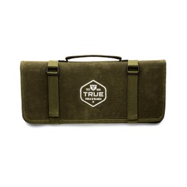 TRUE PrimalForge Canvas Knife Roll | Heavy-Duty Waxed Canvas, Tear-Resistant, Water-Resistant, Custom Fit Pockets for the Chopper, Cleaver, Rocker Butcher, and Tanto Slicer in Collection