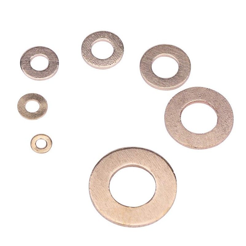 Copper Washer Kit,180Pcs M2/M2.5/M3/M4/M5/M6/M8/M10 Round Brass Flat Ring Washer Assortment
