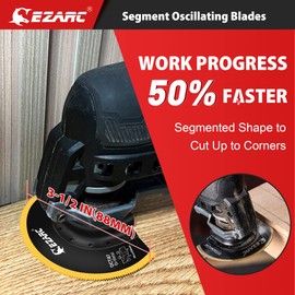 EZARC Oscillating Multitool Blades Titanium, 2PCS Semi Circle Flush Cut Oscillating Saw Blades for Wood Metal Nails Screws Cutting, Universal Quick Release Oscillating Tool Blades Kits