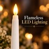 12 PCS Flameless LED Taper Candles – Battery Powered White