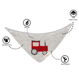 JN&LULU 3-Pack Newborn Baby Bibs Baby Bandana Drool Bibs for Drooling and Teething,Organic Cotton Bibs for Baby Gifts