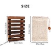 NT-ling 1 Pack Soap Dishes &1PCS Soap Bags, Wooden Soap