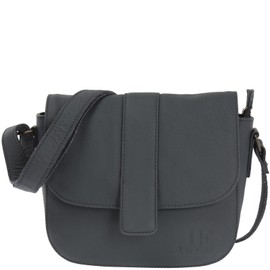 LECONI LE0074 Women's Small Shoulder Bag Natural Soft Leather Handbag 18 x 24 x 7 cm, Navy - Dark Blue