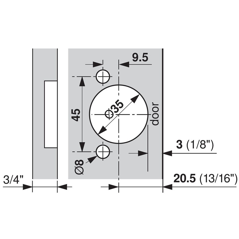 Blum Hinge for Framed cabinets (Face Frame) with 3/8 Overlay