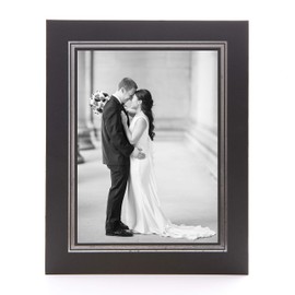 Kenro Black Cardboard Strut Mount Photo Frame 8x6 Inch 20x15cm Presentation with Silver Border Pack of 10