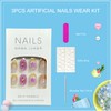 3D Flowers Press on Nails Short Almond Fake Nail with