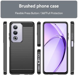 USDILU LS Case for OPPO A80 5G Funda Uso Rudo Protector TPU Suave Durable Silicón Flexible Cover Negro Carcasa