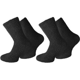 normani 2 Pairs of Cuddly Socks Colour Plain / Black Size 43-46