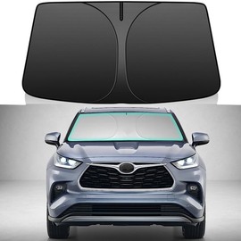 Windshield Sun Shade for Toyota Highlander 2020-2025 Sunshade 240T Reflective Fabric Double-Layer Design Front Window Blocks UV Rays and Heat Automotive Interior Protector Keep Your Car Cooler