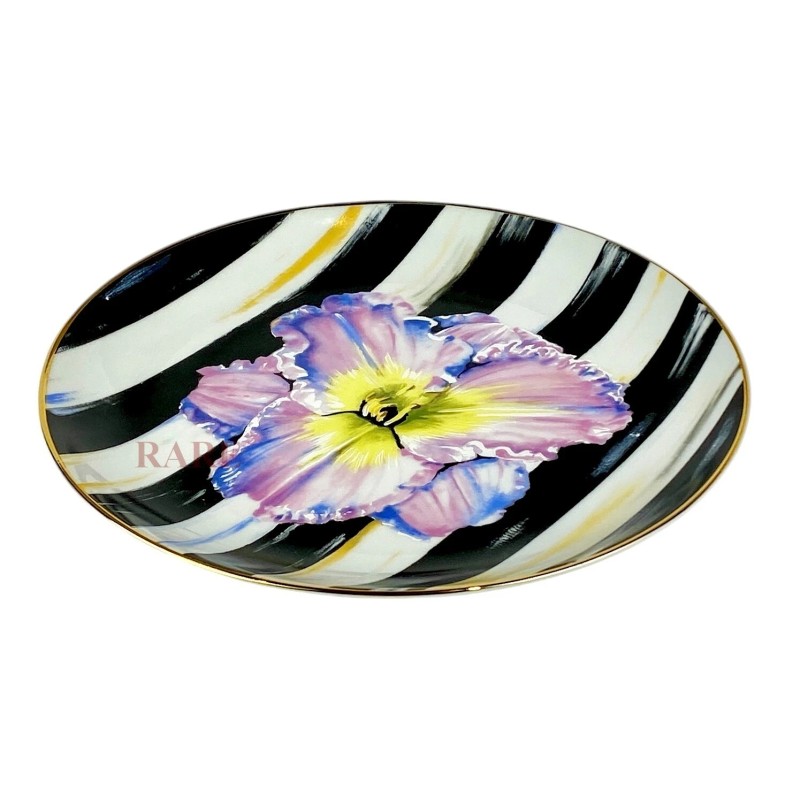 MacKenzie-Childs MacKenzie Childs Thistle & Bee Courtly Stripe 8.25" Iris