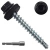 JEGONFRI 250pcs #10 x 1-1/2" Black Hex Head Self-Drilling Metal
