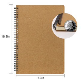 EUSOAR Graph Paper Notebook, B5 3Pack 7.3"x10.2" 120 Pages Hardcover Spiral Notebook Journals, Wirebound Journal Sketch Notebook for Math and Science Students Engineering Artist Drawing