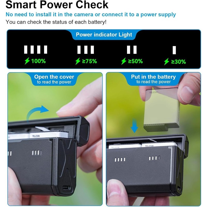 For GoPro Triple Charger Battery Box for GoPro HERO 13