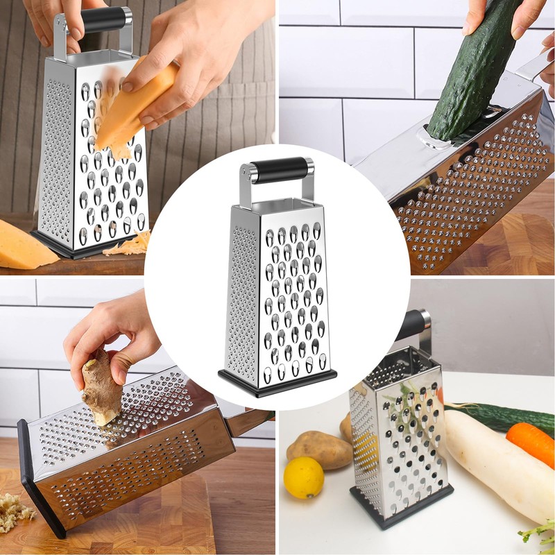 WinGluge 4-Sided Vegetable Slicer, Stainless Steel, Kitchen Grater, Vegetable Grater,